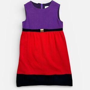 Milly Minis Girls Size 10 Red Purple Black Colorblock Party Dress Sleeveless
